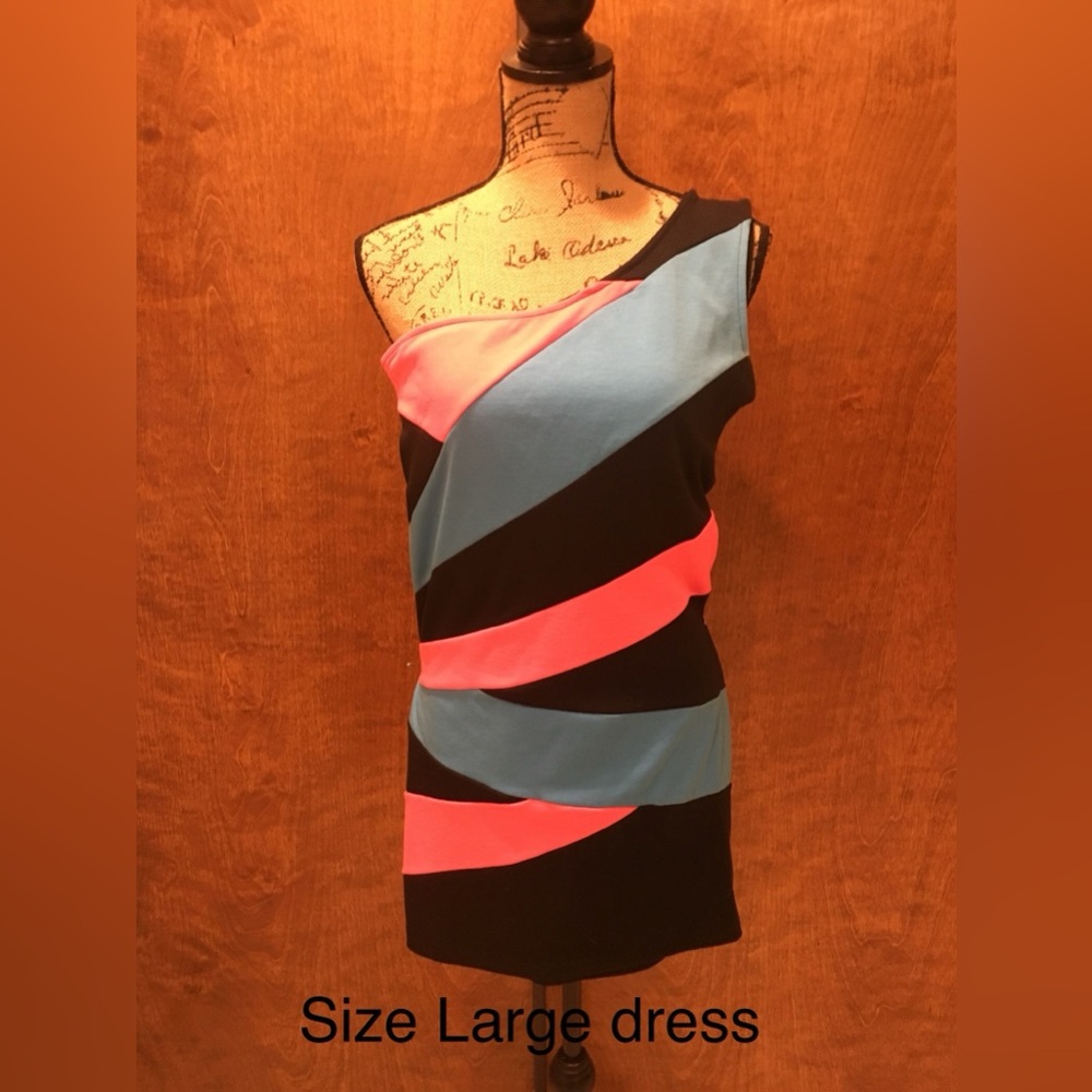 Colorful One-Shoulder Dress